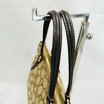 極美品　COACH コーチ　ハンドバッグ　トートバッグ シグネチャー　レザー　キャンバス _画像5