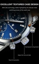 特価　新品　未使用　腕時計　クオーツ　メンズ　アナログ　ミリタリー　ビジネス　クロノグラフ　PUレザー　 防水　耐衝撃　発光　c2413_画像5