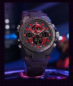 1 jpy ~ special price new goods unused wristwatch quarts men's lady's analogue digital Skull military sport waterproof Impact-proof luminescence c2431