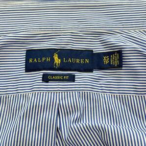 ラルフローレン ボタンダウン ストライプ 長袖 XS 青 BDシャツ ポニー刺繍 BDシャツ CLASSIC FIT ブルーの画像9