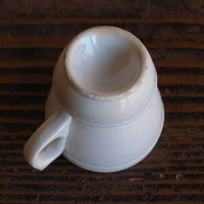 白釉薬 小さなカップ ブリュロカップ 6.1cm 陶器 1910年代 スペイン古陶 コーヒーカップ エスプレッソ アンティーク/J804の画像10