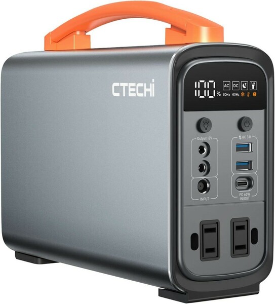 CTECHi ポータブル電源 小型 240W 大容量 320Wh/ 100000mAh 100V ポータブルバッテリー リン酸鉄リチウムイオン電池 蓄電池 
