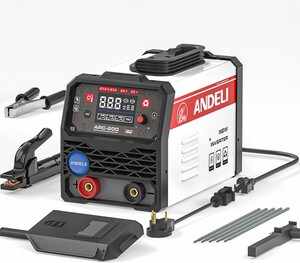 ANDELI arc welding machine 200A 100V/200V combined use coating arc welding machine liquid crystal display inverter installing hand stick welding small size light weight home use beginner oriented ARC-200