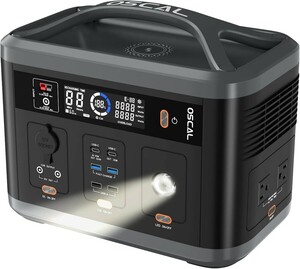 ポータブル電源 大容量 700W OSCAL PowerMax 700 666Wh ポータブルバッテリー 12つのデバイス同時充電 家庭用蓄電池 停電対応 旅行 車中泊 