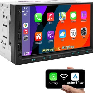 2DIN 7インチナビ DSP補正 無線AppleCarPlay&AndroidAuto/Mirrorlink対応 ディスプレイオーディオ バックカメラ連動 ステアリング