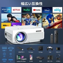 【2024技術革新版先行発売!】 プロジェクター 小型 フルHD1080P 4K対応 100スクリーン付き ホームプロジェクター 家庭用 短距離投影 _画像5