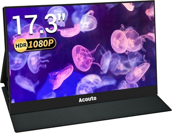 Acouto XC17 モバイルモニター 17.3インチ 疲れ目軽減/青色光源を低減 モバイルディスプレイ スイッチ用モニター USB Type-C/Mini 