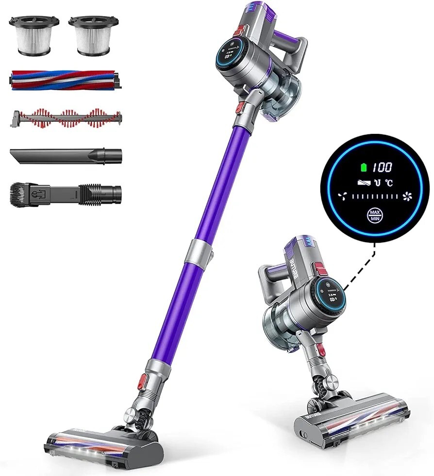 コードレス掃除機 450W 38Kpa 掃除機 コードレス タッチディスプレイ 55分長時間稼働 強力 多重濾過 掃除機 サイクロン 伸縮型