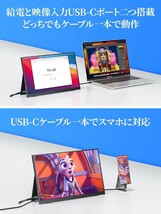 モバイルモニター モバイルディスプレイゲームモニター cocopar15.6インチ スイッチ用モニター 非光沢IPS液晶パネル 薄い 軽量 _画像5