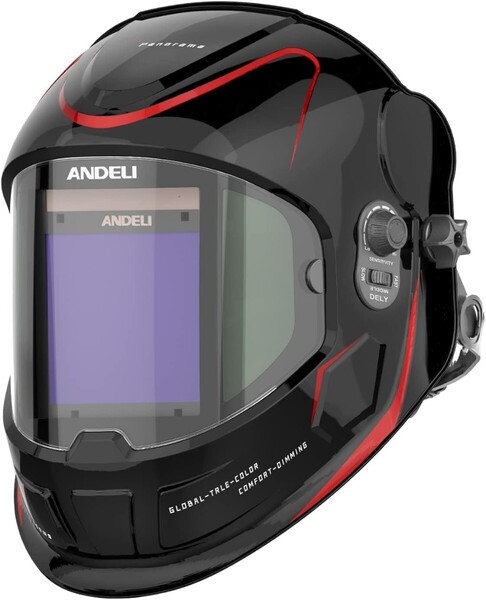 ANDELI 溶接面 4アークセンサー 自動フィルター 自動遮光溶接面 - 遮光度5-8/9-13 溶接マスク TIG 半自動 アーク溶接に対応溶接