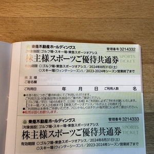 即決！東急不動産 スポーツご優待共通券（ウィンター）株主優待券 ニセコ/塩原/那須/たんばら/斑尾/蓼科スキー場 スキーリフト割引券