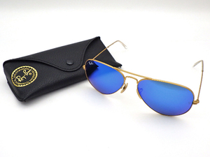 Ray-Ban レイバン RB3025 サングラス アビエーター AVIATOR LARGE METAL ティアドロップ 112/17 58□14 135 3N ゴールド×ブルーミラー