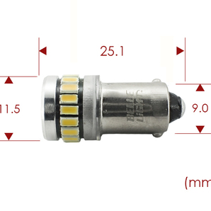 2個 BA9s LED 24連 電球色 無極性 G14 ポジション ナンバー灯 ルームランプ 暖色 ウォームホワイト 爆光 12V用LEDバルブ EX162の画像2