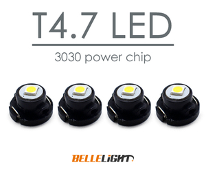 4個 T4.7 LED ハイパワーSMD採用 白 メーター球 エアコン球 ダッシュボードパネル内 3030チップ ホワイト12V用 PX041