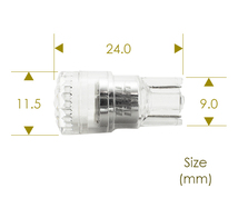 T10 LED イエロー 2個セット ダイヤモンドカットレンズ 黄色 ポジション ルームランプ レモン色イエロー 無極性 12V用 LX015_画像3