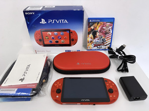 100円～◎SONY ソニー PlayStation Vita ヴィータ Wi-Fiモデル 赤 PCH-2000 PSVita 本体＋ソフト＋充電器 ワンピース 動作確認/初期化済