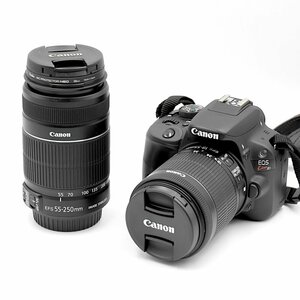 【同梱不可】キャノン EOS Kiss X7 ダブルズームキット EF-S18-55mm F3.5-5.6 IS STM EF-S55-250mm F4-5.6 IS II デジタル一眼レフカメラ