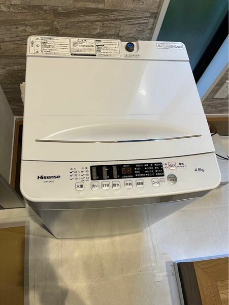 全自動洗濯機　Hisense 4.5kg HW-K45E 2021年製 