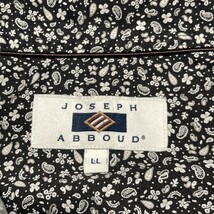 JOSEPH ABBOUD★大きい希少サイズLL★ペイズリー&花柄 小紋柄 長袖BDシャツ ボタンダウン 薄手 黒 ジョセフアブード 正規 オンワード樫山_画像8