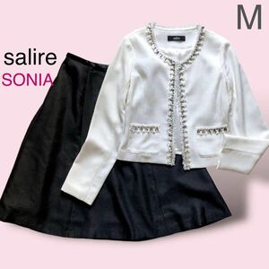  formal suit saliresa rear no color jacket biju-SONIA Sony a flair skirt M size 9 number ceremony white black 