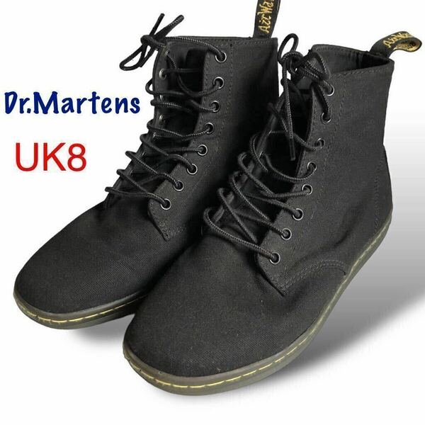 Dr.Martens ドクターマーチン キャンバス 8ホール UK8 ECLECTIC ALFIE LACE BOOT スニーカー ハイカット メンズ ブーツ ブラック 黒 27.0cm