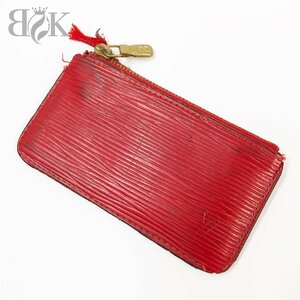 ルイヴィトン モノグラム ポシェットクレ コインケース 小銭入れ キーケース M63807 レッド系 ジャンク扱い LOUIS VUITTON 中古 ★