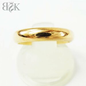 K18 シンプルリング 約8.5号 縦幅:約3.5mm 約3.7g ゴールド 指輪 ■