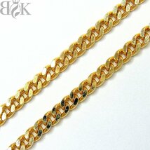 推定未使用品 K18 喜平 2面シングル ネックレス 造幣局検定刻印 10.1g 全長：50cm 幅：2.2mm イエローゴールド ∞_画像1