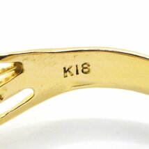 K18 デザイン リング 約1.7g 13号 約6.8mm イエローゴ－ルド 指輪 ●_画像6