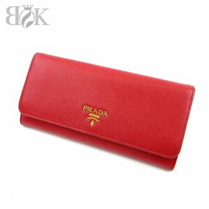 プラダ サフィアーノ 長財布 1MH132 レディース レッド PRADA ◇