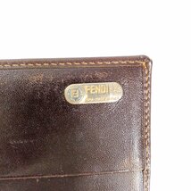 フェンディ ズッカ柄 二つ折り 長財布 札入れ ウォレット ブラウン系 FENDI 中古 ★_画像10