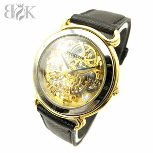 bfela- skeleton men's wristwatch hand winding 7001-502 Gold × gray BUCHERER *