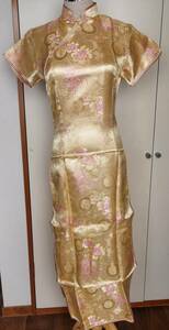  lustre Gold. China dress L size new goods NO5