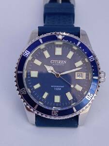 【超超、美品】！CITIZEN シチズン ダイバー 自動巻 逆回転防止ベゼル メンズブルー