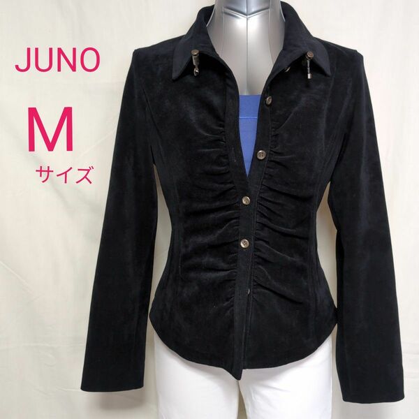 JUNO　ジュノー　ショートジャケット　ベロア　黒　Мサイズ