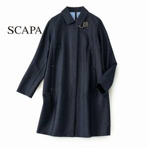 美品★SCAPAスキャパ8万★38size/9号★コート紺K013