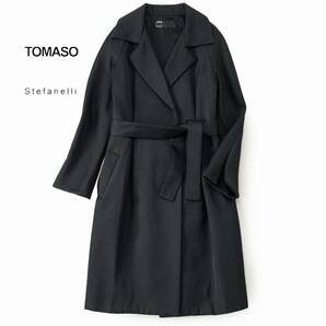 美品★トマソステファネリ26万★38size/7-9号★コート黒K018の画像1