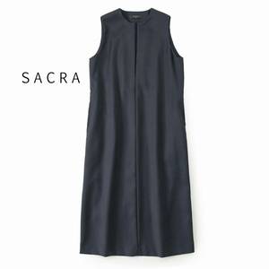 美品★SACRAサクラ★38size/9-11号★ワンピース濃紺K130