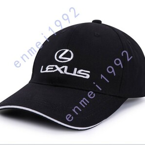 レクサス LEXUS用★スポーツ コットンツイル 帽子 自動車 刺繍ロゴ付き フリーサイズ ブラック CAP 野球帽 調節可能 新品未使用の画像1