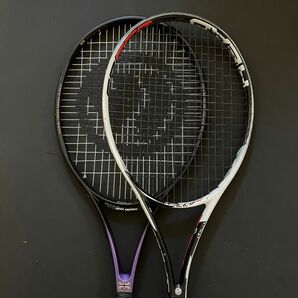 【中古】硬式テニスラケット2本セット 1本はジョコビッチ使用モデル