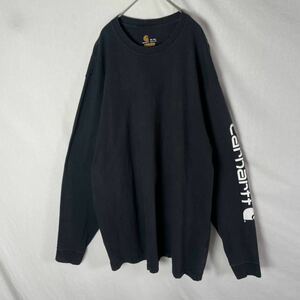 カーハート 長袖Tシャツ　古着　XL-TALL ブラック　ロンT