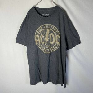 AC/DC 半袖プリントTシャツ　古着　Mサイズ　グレー　バンドTシャツ