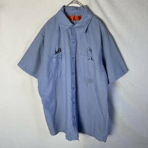 cornerstone by port authority 半袖ワークシャツ　古着　Lサイズ　ライトブルー　WORKWEAR