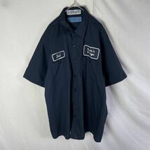 CINTAS 半袖ワークシャツ　古着　XLサイズ　ダークネイビー　WORKWEAR_画像1