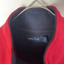 nautica ハーフジップニットセーター　古着　XLサイズ　レッド_画像3