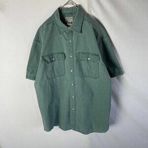 L.L.Bean 半袖シャツ　古着　M-Rサイズ グリーン　