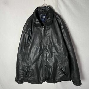 90's GAP レザージャケット　古着　XLサイズ　ブラック　ヴィンテージ 