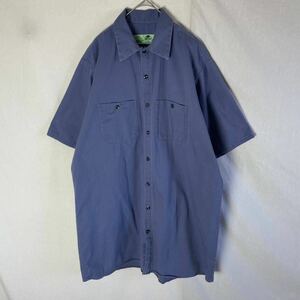 レッドキャップ　半袖ワークシャツ　古着　L-SSLサイズ　ライトブルー　WORKWEAR
