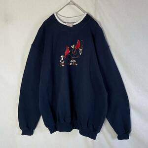 TOP STITCH スウェットシャツ　トレーナー　古着　XLサイズ　ネイビー　レディース