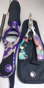  fish grip & fishing plier set limitation color camouflage pattern purple set free shipping abroad . great popularity new goods unused 